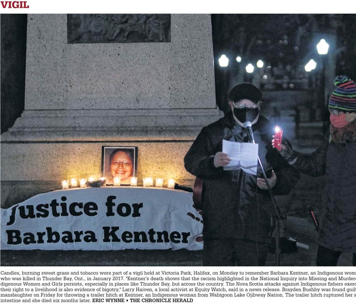 Halifax Vigil for Thunder Bay’s Barbara Kentner: her killer remains ...